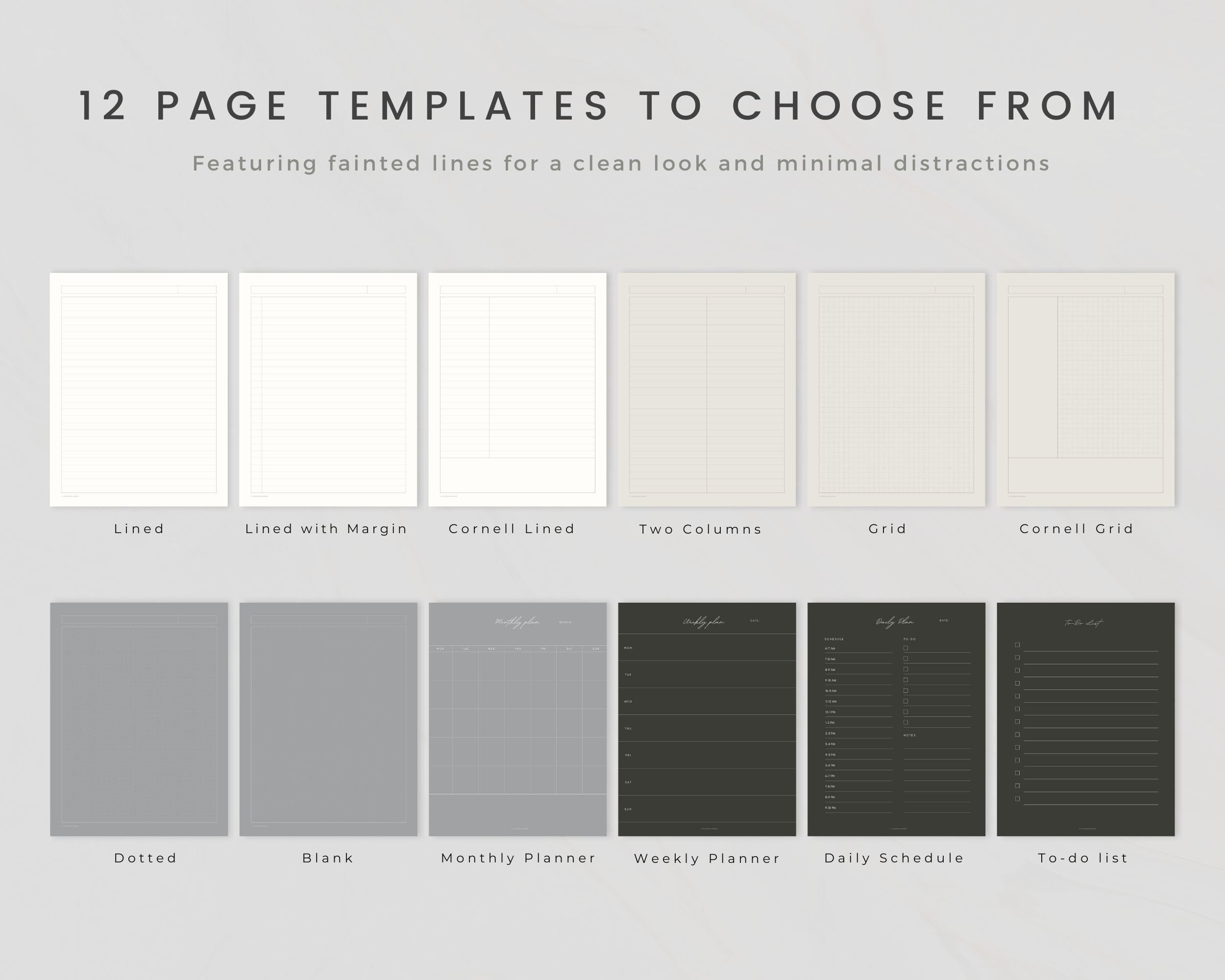 Digital Note Taking Template, Digital Notepad, Note Taking Template ...