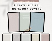 Digital Notebook Covers, Pastel Rainbow Goodnotes Covers, Digital Planner Covers, Minimalist Notebook Covers for iPad, Notability | Portrait