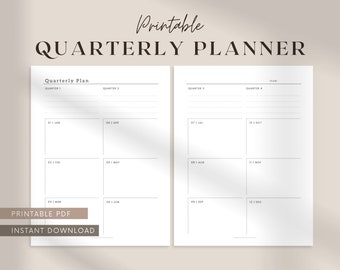 Quarterly Planner, 90-Day Goal Planner, Planner Insert, 3 Months Planner Printable, Goal Tracker, Quarterly Goal Setting, 3 Months Overview