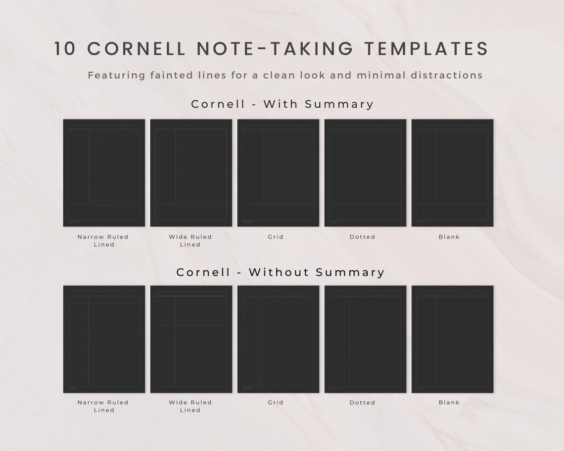 Cornell Digital Note Taking Template, Digital Notepad, Note Taking ...