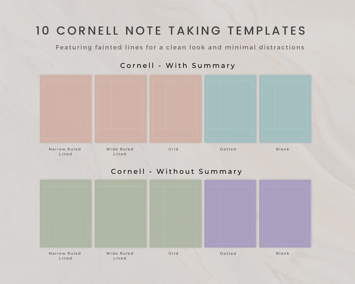 Cornell Digital Note Taking Template, Digital Notepad, Note Taking ...