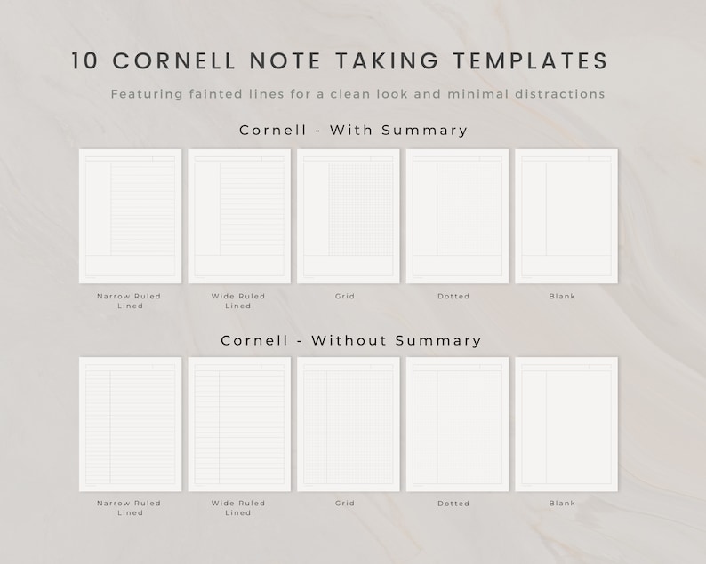 Cornell Digital Note Taking Template, Digital Notepad, Note Taking ...