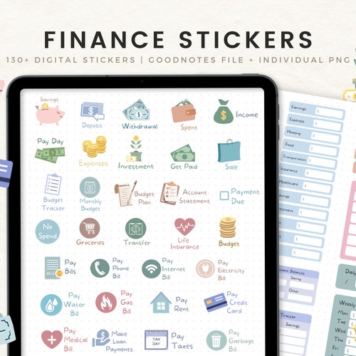 Finance Digital Planner Stickers for Goodnotes Budget Etsy