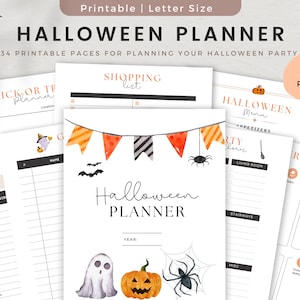 Planificador de Halloween, Planificador de vacaciones, Inserción del planificador de Halloween, Calendario de Halloween imprimible, Planificador de Halloween de Goodnotes, Organización de fiestas de otoño