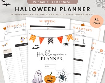 Planificador de Halloween, Planificador de vacaciones, Inserción del planificador de Halloween, Calendario de Halloween imprimible, Planificador de Halloween de Goodnotes, Organización de fiestas de otoño