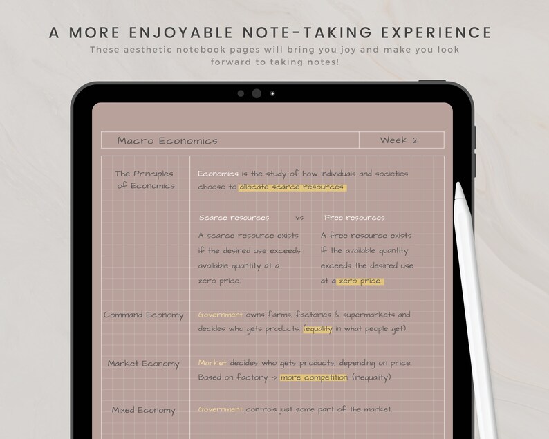 Cornell Digital Note Taking Template, Digital Notepad, Note Taking ...