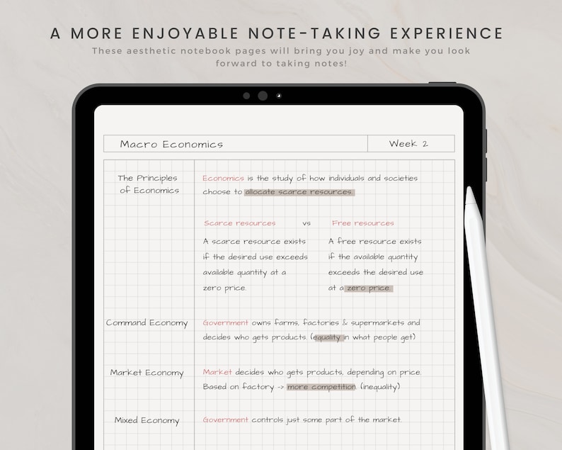 Cornell Digital Note Taking Template Digital Notepad Note Etsy