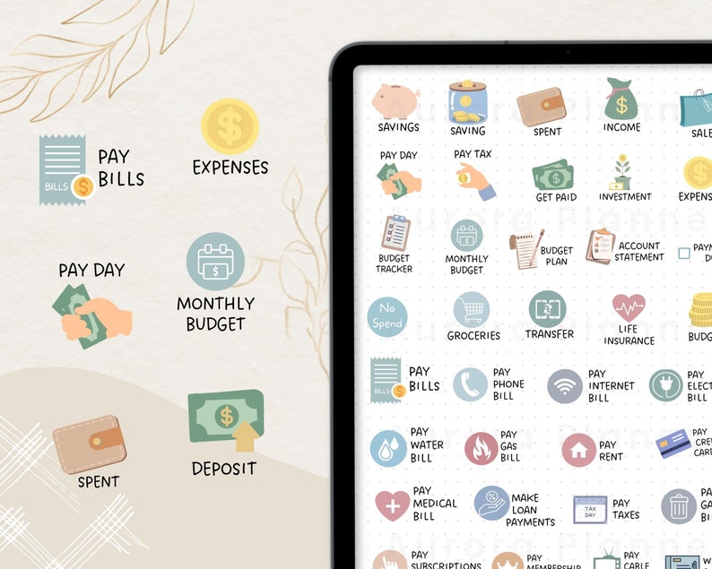 Finance Digital Planner Stickers for Goodnotes Budget Etsy