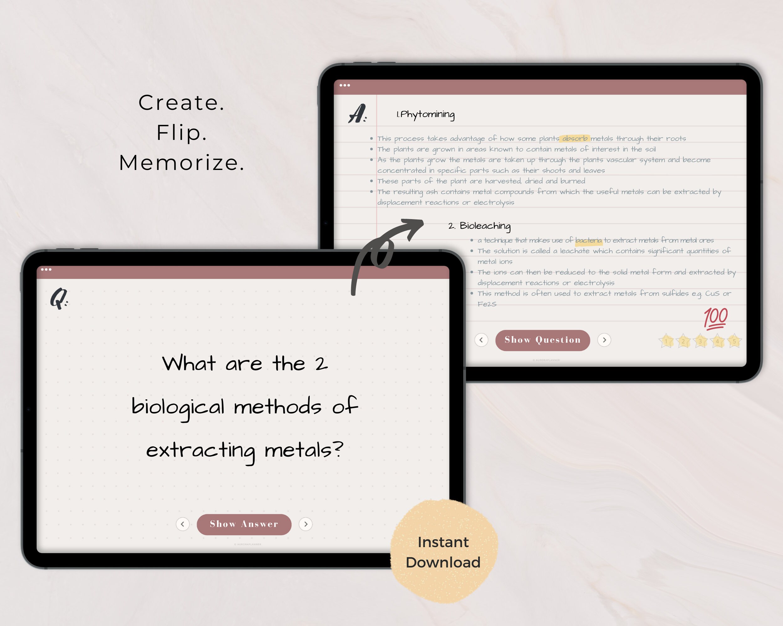 48 Digital Flashcards Study Cards for Goodnotes Notability Etsy