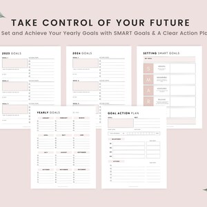 Goal Planner Bundle Printable, 2023 Goals Tracker, SMART Goal Setting ...