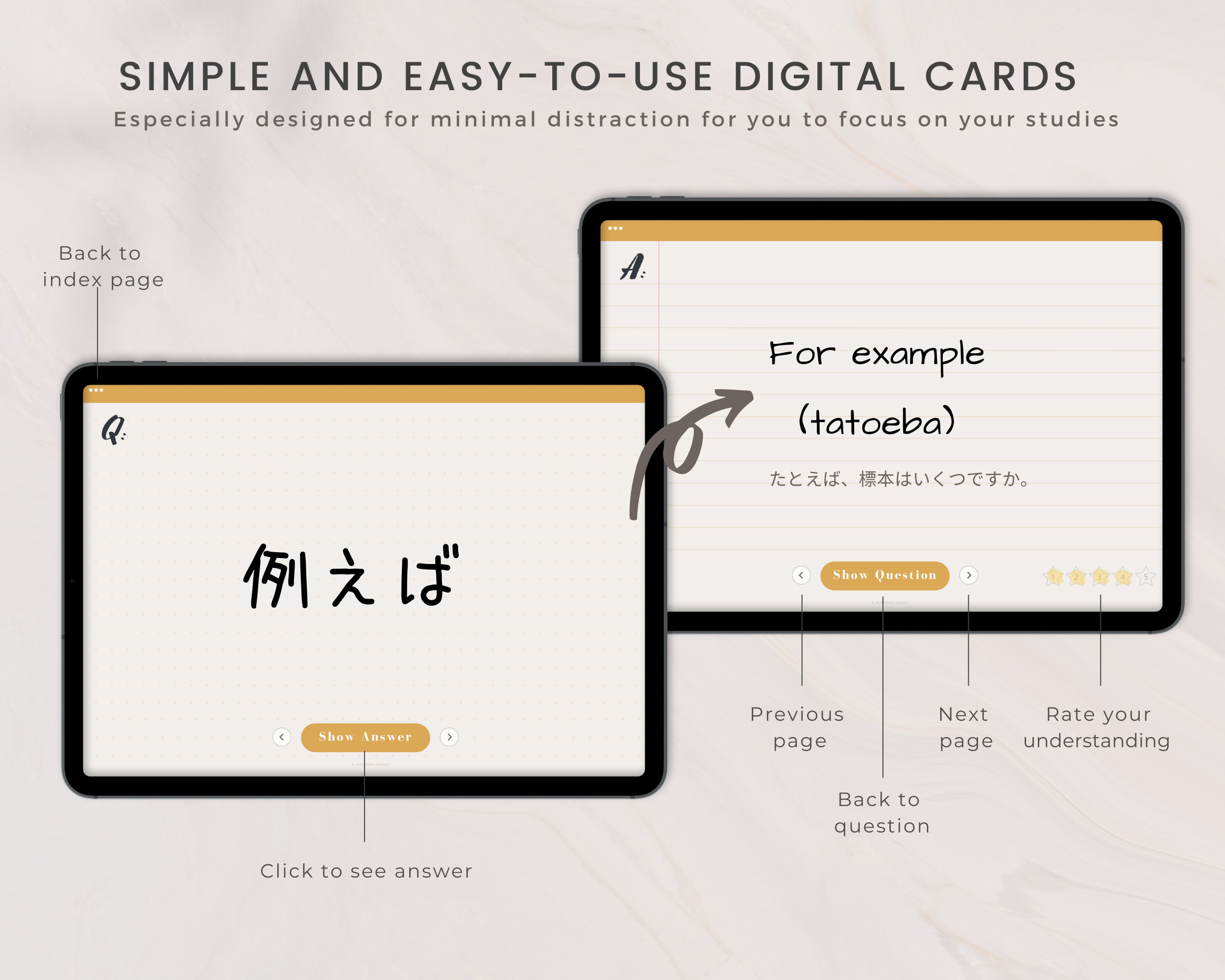 48 Digital Flashcards Study Cards for Goodnotes Notability Etsy