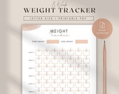 Printable Weight Tracker, Digital Weight Loss Chart, Weight Loss Log, Weight Loss Planner, Fitness Weight Loss Journal Printable