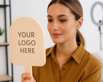 Custom Arch Hand Mirror | Personalized Logo Mirror for Gifts or Branding