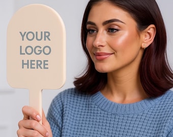 Personalized Hand Mirror | Custom Arch Shape with Printed Logo for Business or Home