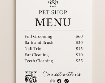 Custom Printed Menu Sign | Personalized Price List Board for Cafe or Shop