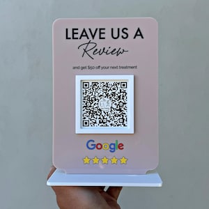Personalisiertes Google Bewertung Zeichen mit QR Code & NFC Tap