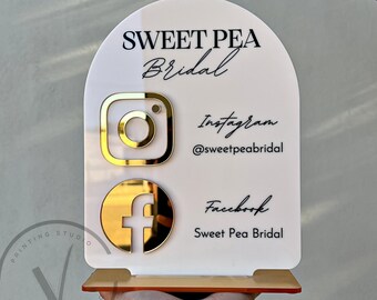 Custom Arch Social Media Sign – Instagram & Facebook Logo Display