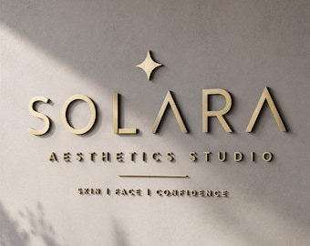 Custom business logo sign brushed gold, acrylic wall sign, office door sign, reception sign, professional company branding