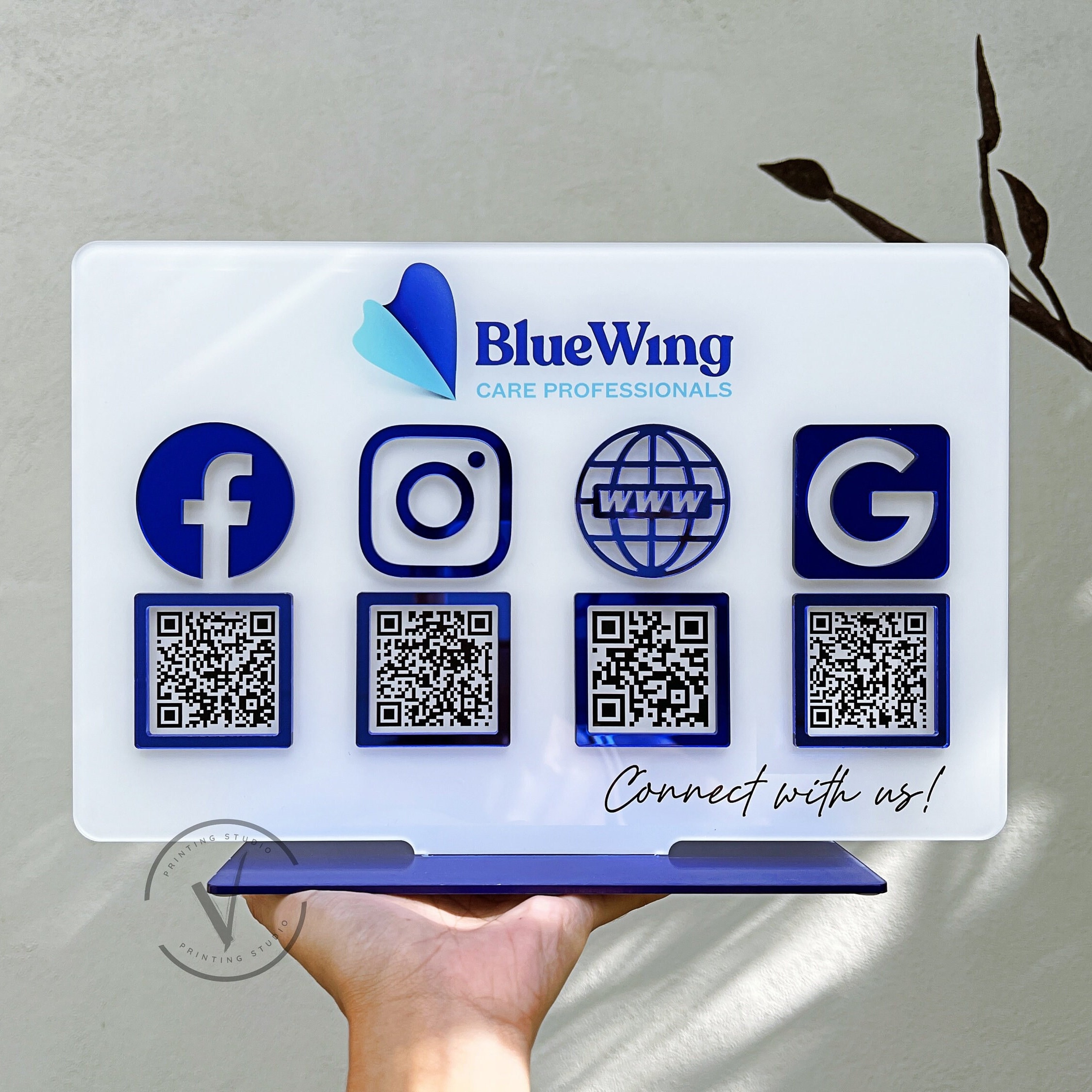 Multi QR Code Business Social Media Sign | Payment Sign | Custom Logo ...