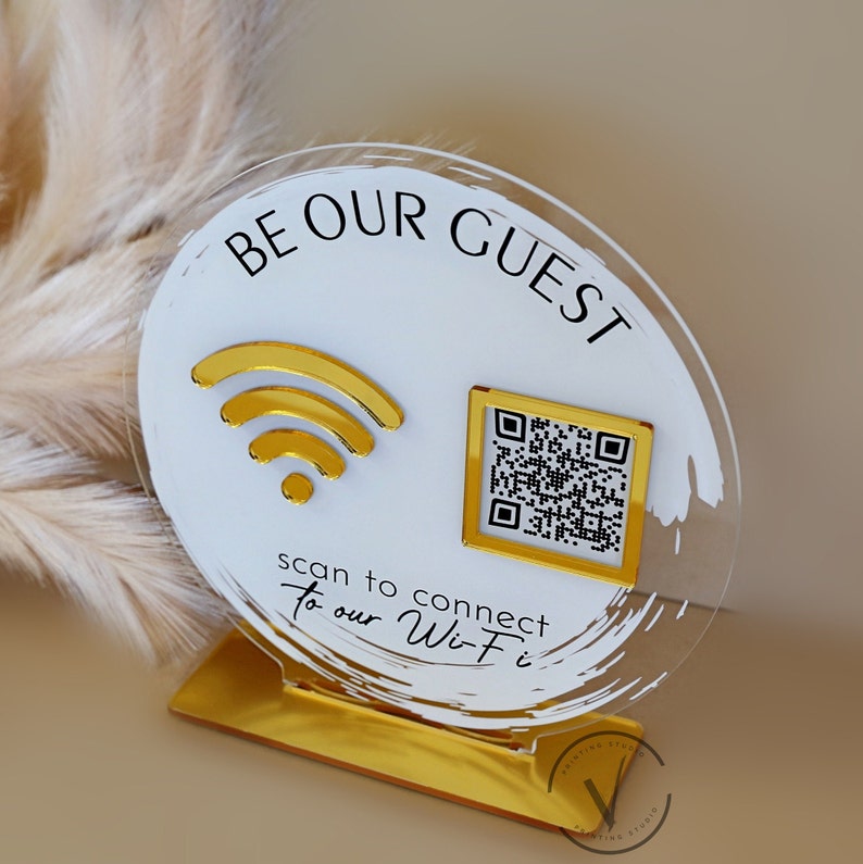 Custom Acrylic Wifi QR Code Sign: Business or Home Decor - Etsy
