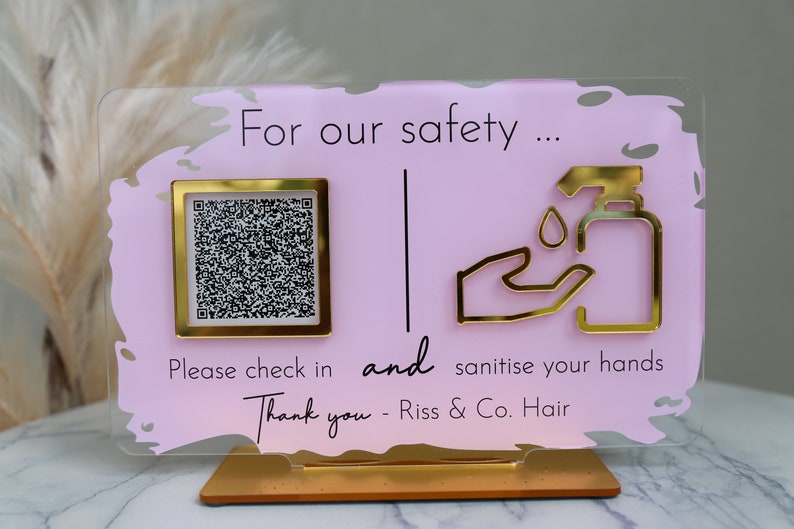 Personalized QR Code Acrylic Sign: Custom Business Check-in - Etsy