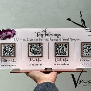 QR Codes Business Facebook Instagram Sign, Scan to Pay Sign, Multi QR Code Sign, Salon Beautician Hairdresser Social Media Sign Payment Sign