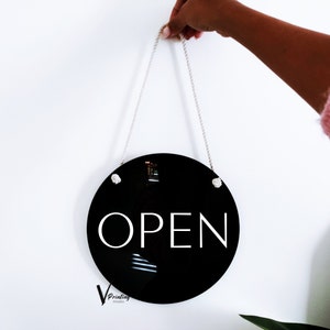 Open Closed Sign Double Sided Business Signage Door Welcome Shop Sign
