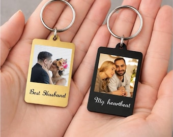 Custom Photo Keyring Keepsake with Message – Romantic Gift for Valentine’s Day or Anniversary