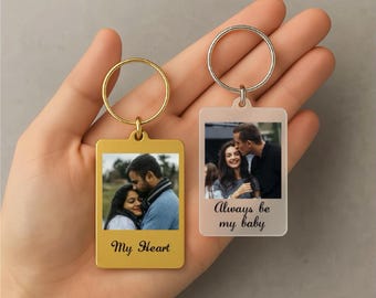 Custom Photo Keyring Keepsake with Message – Romantic Gift for Valentine’s Day or Anniversary