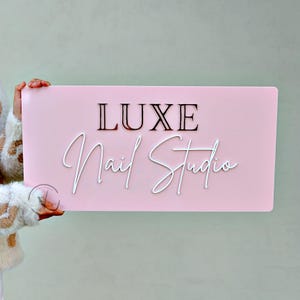 Business Logo Schild, 3D-Türschild, individuelles Logo Acryl Business Signage, Wandbehang Business Office, Rosegold Spiegel Acryl