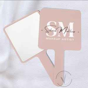 Personalisierter Handspiegel für Make Up Artist Wimpern oder Brauen Logo Geschäftsinhaber, benutzerdefinierte Brautjungfer Geschenk Spiegel, Logo Schönheitssalon