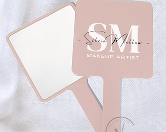 Personalized Handheld Mirror with Custom Logo – Custom Salon Mirror for Makeup Artists, Lash Technicians, Hair Stylists & Beauty