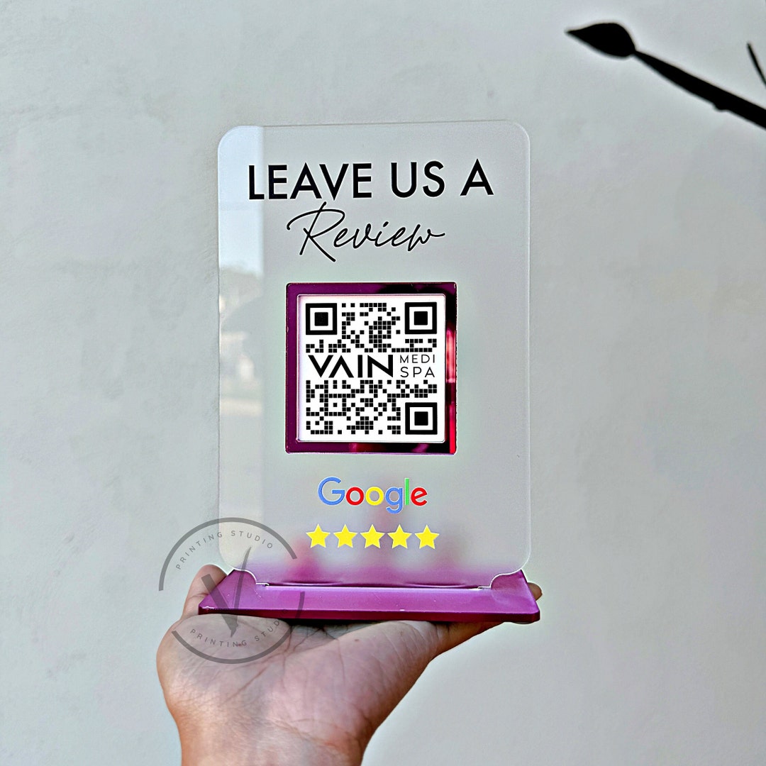Business Review QR Code or Social Media Salon Sign Beauty Sign