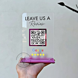 Business Review QR Code or Social Media | Salon Sign | Beauty Sign | Hairdressers Beautician Sign | Barcode Scan