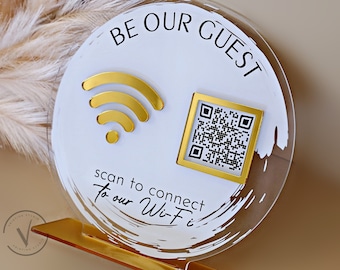 WiFi Sign, WiFi QR Code, WiFi Scan, Business Sign, House Sign