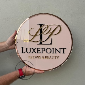 Custom Round Business Logo 3D Acrylic Sign, Door Wall Sign, Office Storefront Wall Hanging Business Office Signage