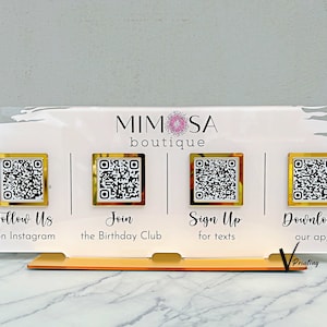QR Codes Business Facebook Instagram Sign, Scan to Pay Sign, Multi QR Code Sign, Salon Beautician Hairdresser Social Media Sign Payment Sign