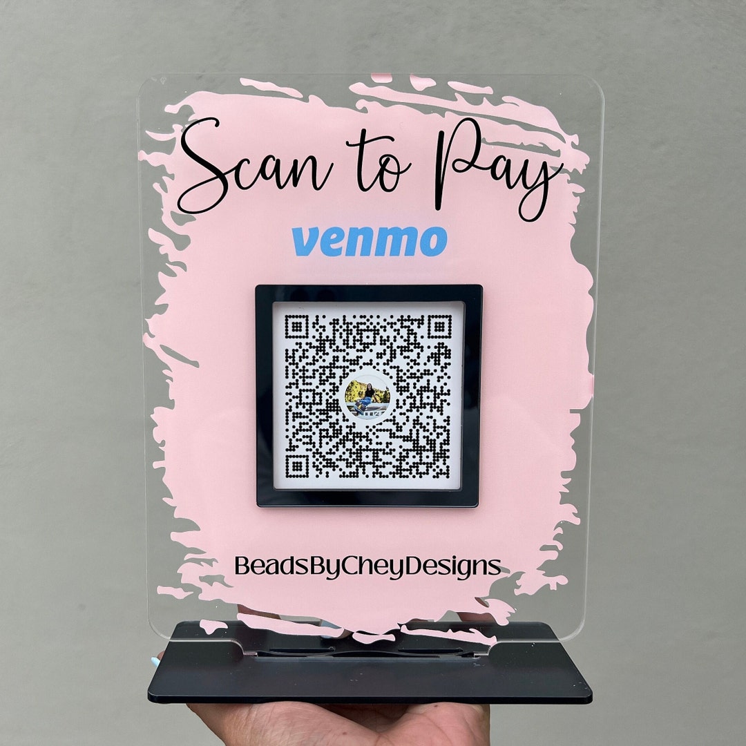 QR Code Payment Venmo Cash App Sign | Scannable Business Acrylic ...