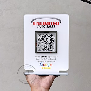 ビジネスマーケティングレビューまたはソーシャルメディアQRコードサイン