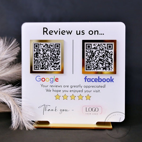 Leave Review Qr Code Plaque - Etsy