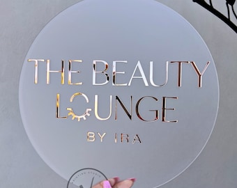 Round Business Logo Sign, 3D Commercial Signage Plaque, Custom Made Shop Sign, Acrylic
