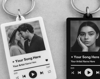 Portachiavi con canzone, stile album personalizzato, portachiavi musicale, fidanzato/a/fidanzata, San Valentino, musica, amore, compleanno, matrimonio, Natale