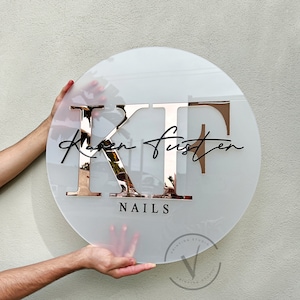 Custom Round Business Logo 3D Acrylic Sign, Door Wall Sign, Office Storefront Wall Hanging Business Office Signage