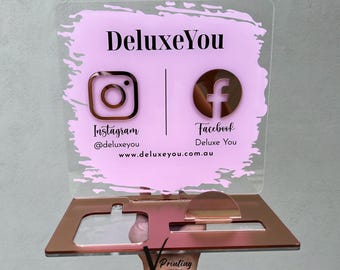 Square Reader Dock, Business Card Holder & Social Media Display – Custom Colour