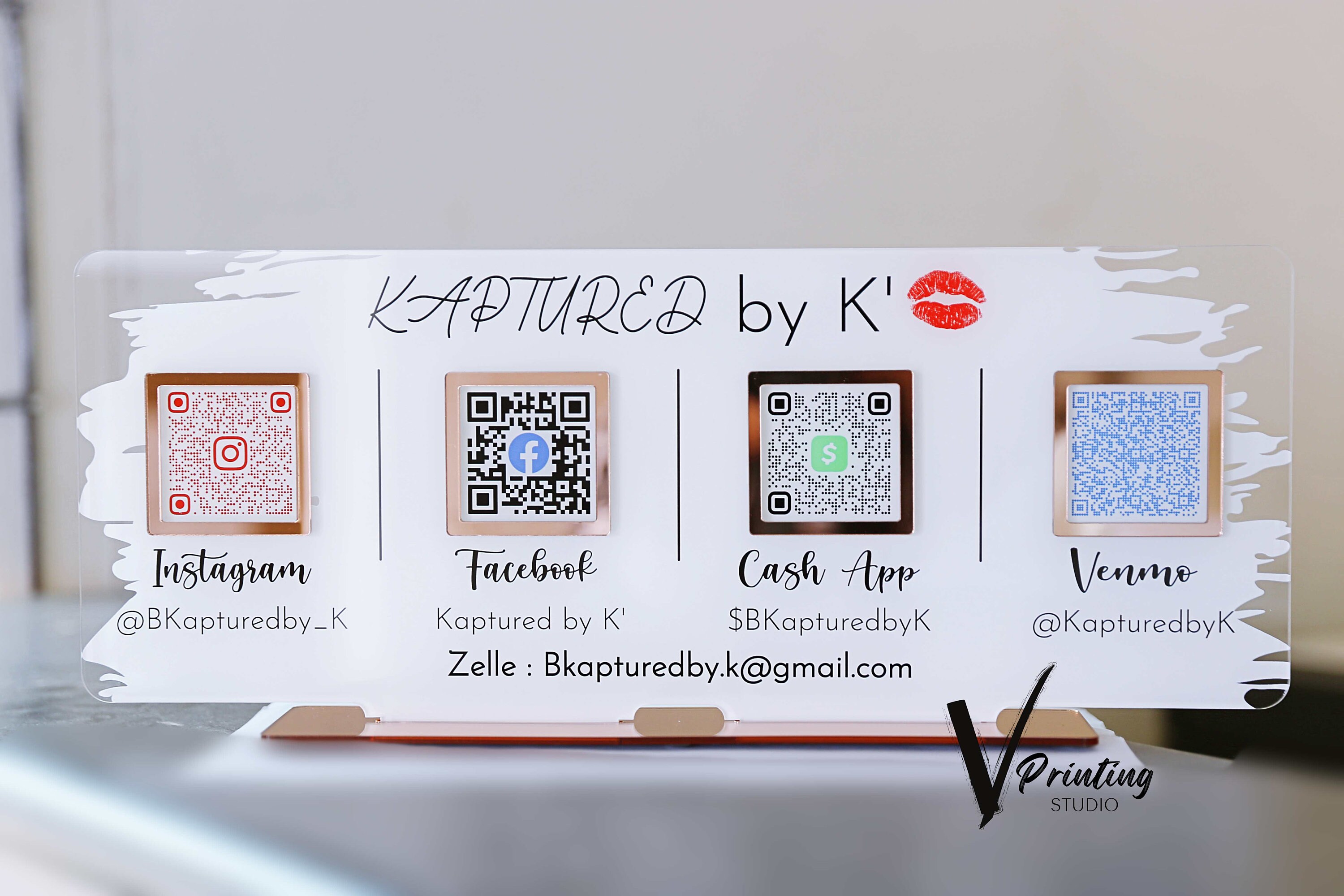 Multi QR Code Geschäft Instagram Facebook Social Media Zeichen | Salon Zeichen | QR Code Zeichen Tabletop Plakette - Österreich Multi QR Code Geschäft Instagram Facebook Social Media Zeichen | Salon Zeichen | QR Code Zeichen Tabletop Plakette - Österreich