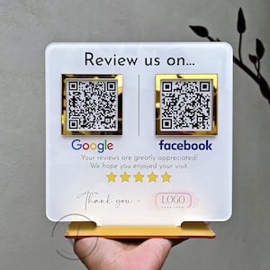 Geschäft QR-Code Bewertung Zeichen, Google Bewertung Zeichen, Salon Zeichen, Kosmetikerin Friseur Plakette
