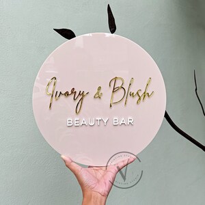 Custom Round Business Logo 3D Acrylic Sign, Door Wall Sign, Office Storefront Wall Hanging Business Office Signage