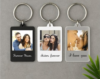 Personalised Photo Keychain – Anniversary & Valentine’s Day Gift with Custom Message