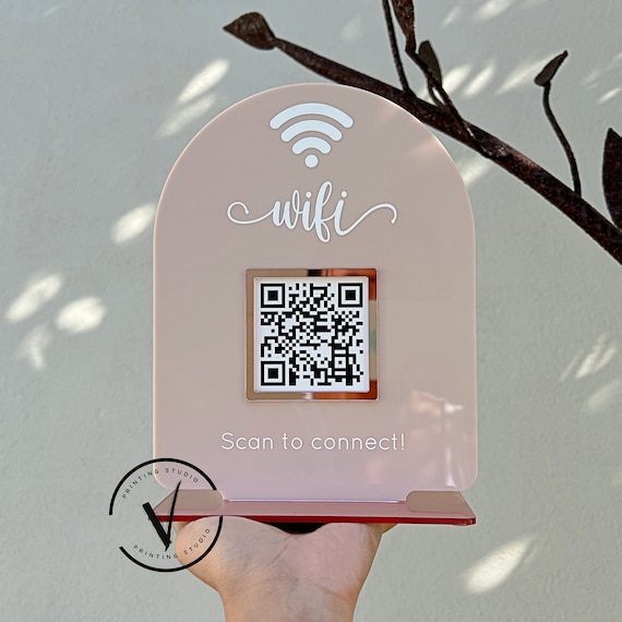 Custom Acrylic WiFi QR Code Sign: Business or Home