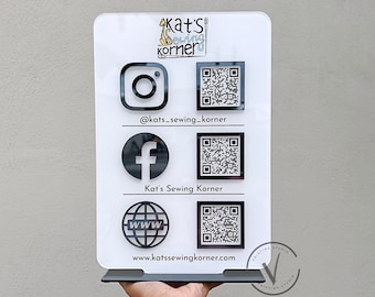 QR Code Instagram Business Social Media Sign | Salon Sign | Beauty Sign | Hairdressers Beautician Sign Marketing Sign